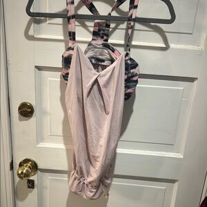 Chic Pink and Black Swimsuit